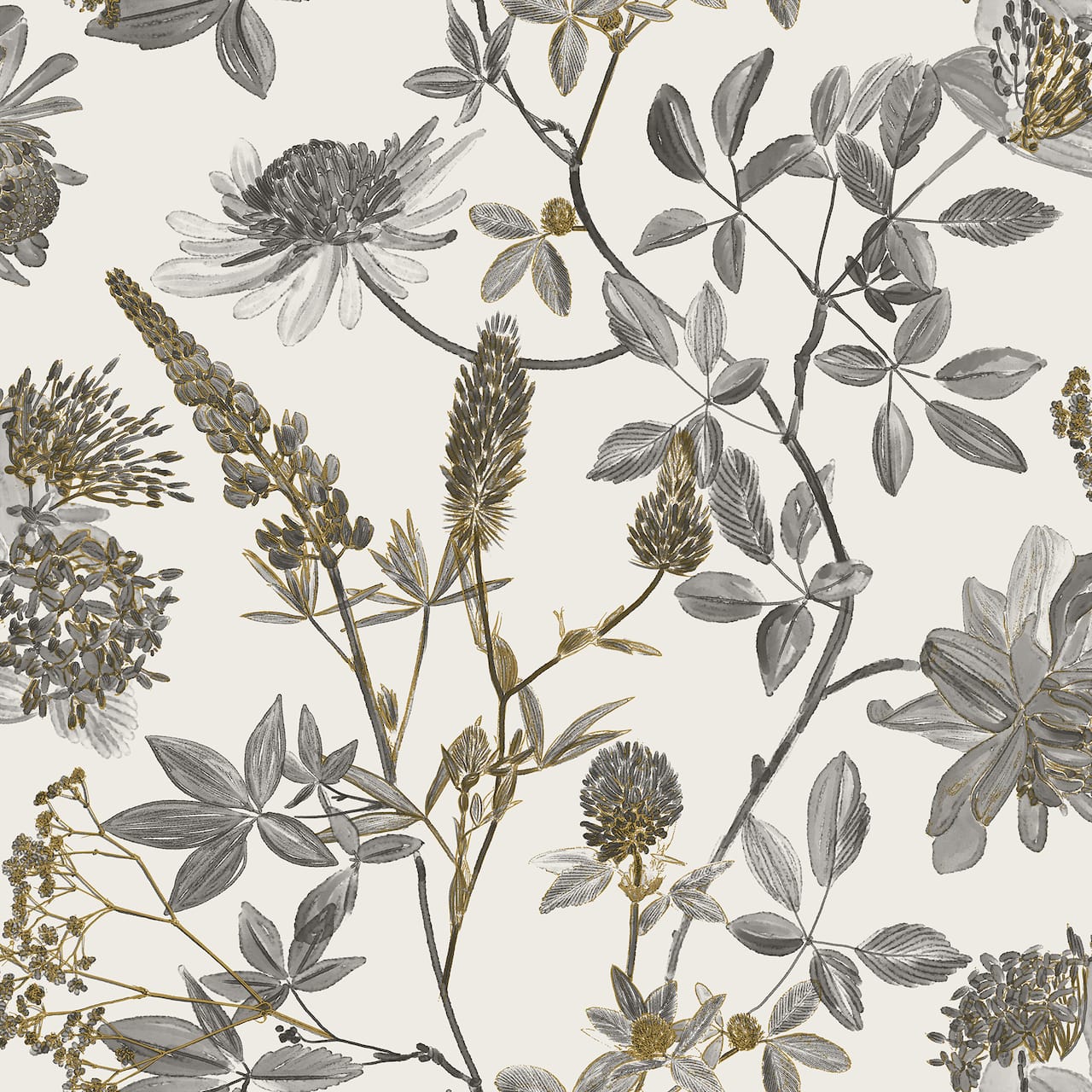 Designs Direct Botanical Blueprint Painterly Branches Wallpaper